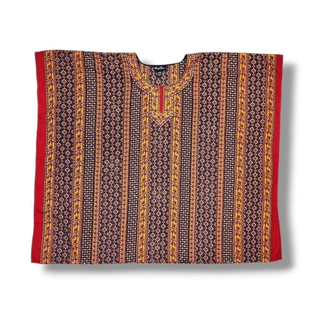 Goood‎ Times Multicolored Pull Over Kaftan Top One Size Fits All Up To 3X